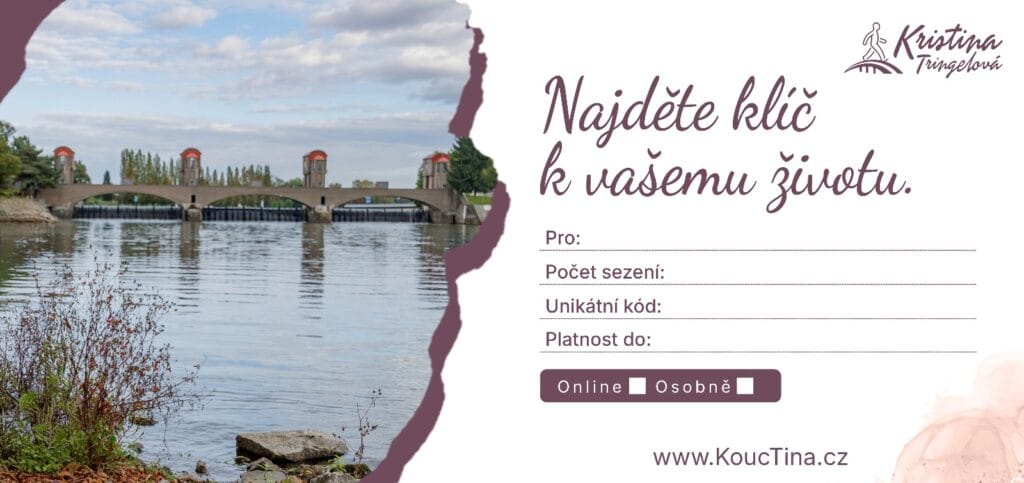 Dárkový voucher na koučink – ukázka designu poukazu.